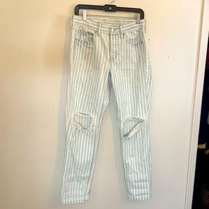 American Eagle striped Straight Leg/boyfriend jean